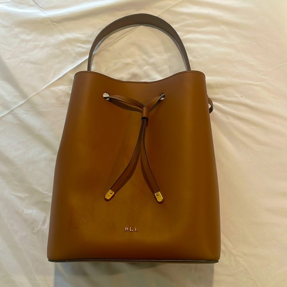 Ralph Lauren leather bucket bag- lightly used. Great condition
